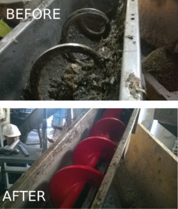 Before - after installation of a screw Archimedys™